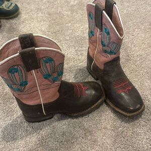 Roper size 11 girls pink and cactus cowgirl/cowboy boots.